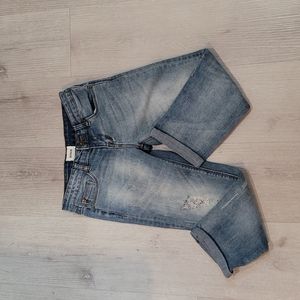 Hudson Girls 10 distressed cuffed jeans